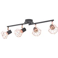 Ceiling Light with 4 Spotlights, E14, Black and Copper - Ceiling Light