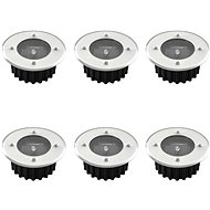 Solar ground LED lights round - 6 pcs - Garden Lighting