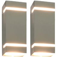 Outdoor wall lights 2 pcs 35 W silver rectangular - Wall Lamp