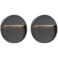 Outdoor LED wall lights 2 pcs 3 W black round - Wall Lamp