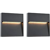 Outdoor LED wall lights 2 pcs 3 W black square - Wall Lamp