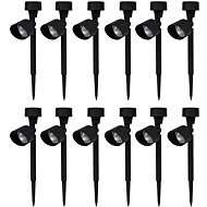 Garden solar LED spotlight - 12 pcs - black - Garden Lighting