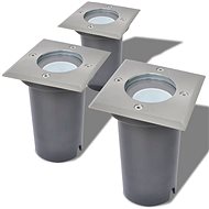 Outdoor Ground LED Lights 3 pcs, Square - Garden Lighting