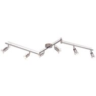 Ceiling Light with 6 LED Spotlights, Satin Nickel - Ceiling Light