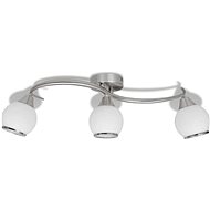 Ceiling Light, Glass Shades on Corrugated Rail 3 Bulbs E14 - Ceiling Light