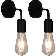 Wall Lights 2 pcs with Incandescent Bulbs 2 W Black E27 - Wall Lamp