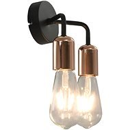 Wall Light with Incandescent Bulbs 2 W Black and Copper E27 - Wall Lamp