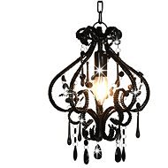 Ceiling Lamp with Beads Black Round E14 - Ceiling Light