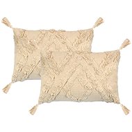 Polštáře 2 ks 40 x 60 cm diamantový design přírodní - Polštář
