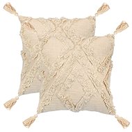 Polštáře 2 ks 45 x 45 cm diamantový design přírodní - Polštář