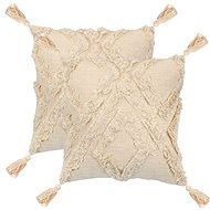 Polštáře 2 ks 60 x 60 cm diamantový design přírodní - Polštář