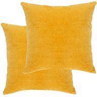 Polštáře bavlněný samet 2 ks 45 x 45 cm žluté - Polštář