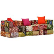 3místný modulární pouf patchwork textil - Bean Bag