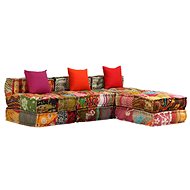 3místný modulární pouf patchwork textil - Bean Bag