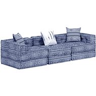 3místný modulární pouf indigo textil - Sedací vak
