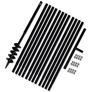 Zemní vrták s rukojetí 100 mm, s nástavci 13 m, ocel - Ruční vrták