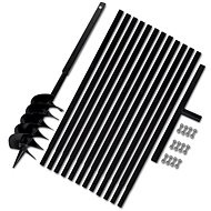 Zemní vrták s rukojetí 150 mm, s nástavci 13 m, ocel - Ruční vrták