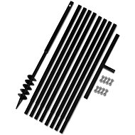 Zemní vrták s rukojetí 80 mm, s nástavci 9 m, ocel - Ruční vrták