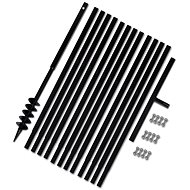 Zemní vrták s rukojetí 80 mm, s nástavci 13 m, ocel - Ruční vrták