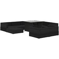 10-piece Garden Sofa with Cushions, Polyratan Black - Garden Furniture
