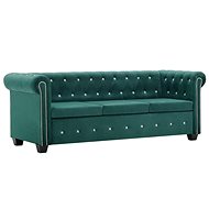 3místná pohovka Chesterfield samet 199 × 75 × 72 cm zelená - Pohovka