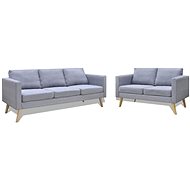 Sedací souprava dvojsedák a trojsedák textil světle šedá - Sedací souprava