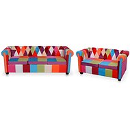 2dílný set chesterfield pohovka textil - Sedací souprava
