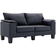 2místná pohovka tmavě šedá textil - Pohovka