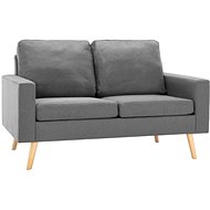 2místná pohovka světle šedá textil - Pohovka