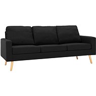3místná pohovka černá textil - Pohovka