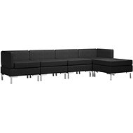 5dílná sedací souprava textil černá - Sedací souprava