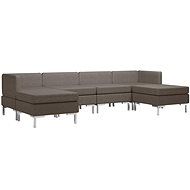 6dílná sedací souprava textil taupe - Sedací souprava