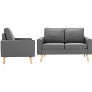 2dílná sedací souprava textil světle šedá - Sedací souprava