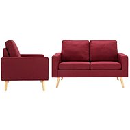 2dílná sedací souprava textil vínová - Sedací souprava