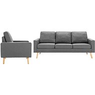 2dílná sedací souprava textil světle šedá - Sedací souprava