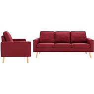 2dílná sedací souprava textil vínová - Sedací souprava