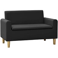 2 seater children's sofa black faux leather - Children's sofa