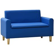 2-seater child seat blue faux leather - Children's sofa