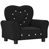 Dětské křeslo černé umělá kůže - Children's Chair