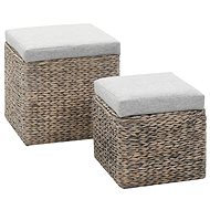 Sada taburetů 2 kusy z mořské trávy šedá - Ottoman