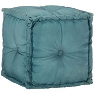 Seating pouf petrol blue 40 × 40 × 40 cm cotton canvas - Pillow Seat