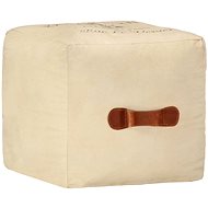 Sand pouf 40 × 40 × 40 cm cotton canvas and leather - Pillow Seat