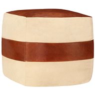Sand pouf 40 × 40 × 40 cm cotton canvas and leather - Pillow Seat