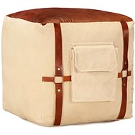 Sand pouf 40 × 40 × 40 cm cotton canvas and leather - Pillow Seat