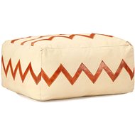 Sand pouf 60 × 60 × 30 cm cotton canvas and leather - Pillow Seat