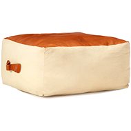 Sand pouf 60 × 60 × 30 cm cotton canvas and leather - Pillow Seat