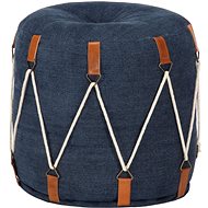 Seating pouf blue 40 × 40 cm cotton canvas - Pillow Seat