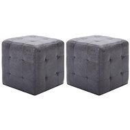 Taburety 2 ks šedé 30 × 30 × 30 cm umělá broušená kůže - Taburet