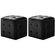 Taburety 2 ks černé 30 × 30 × 30 cm sametová látka - Ottoman