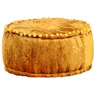 Kulatý taburet samet 40 × 20 cm hořčicový - Taburet